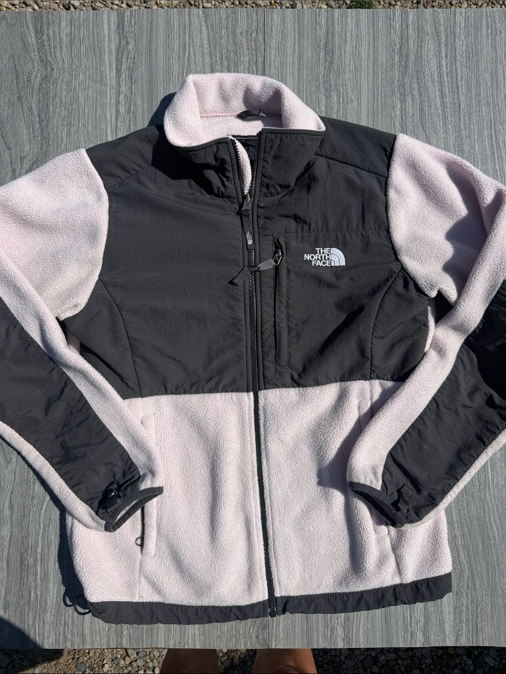 The North Face Women's Pink and Black Fleece Jacket